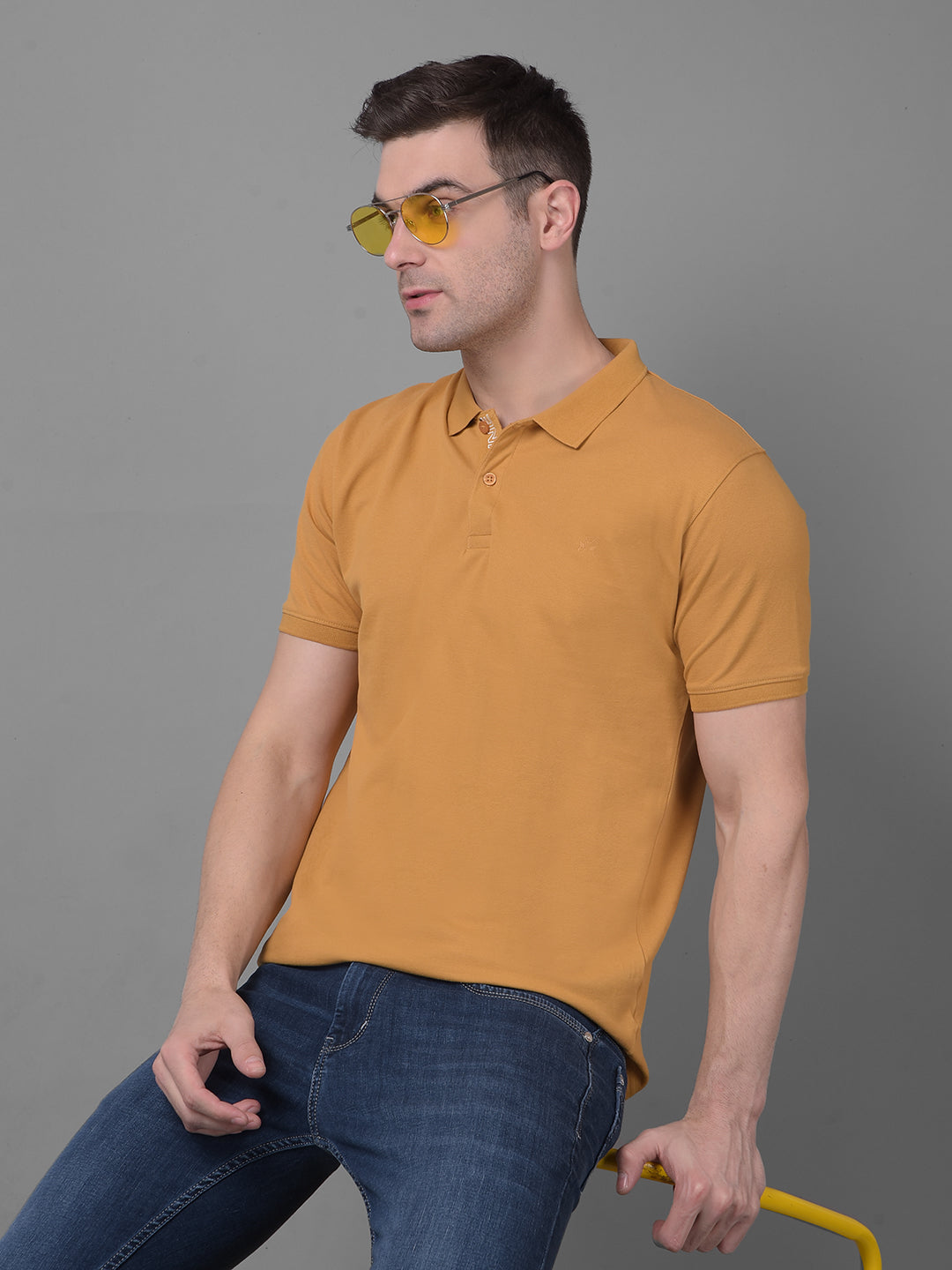 Mustard Tshirt-Men T-shirts-Crimsoune Club