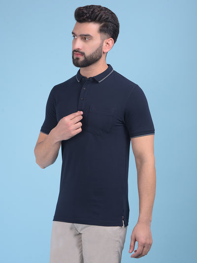 Navy Blue T-Shirt-Men T-Shirts-Crimsoune Club