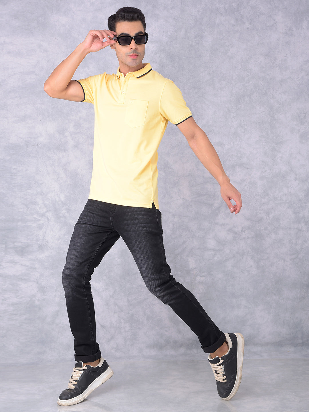 Yellow Polo T-Shirt-Men T-shirts-Crimsoune Club