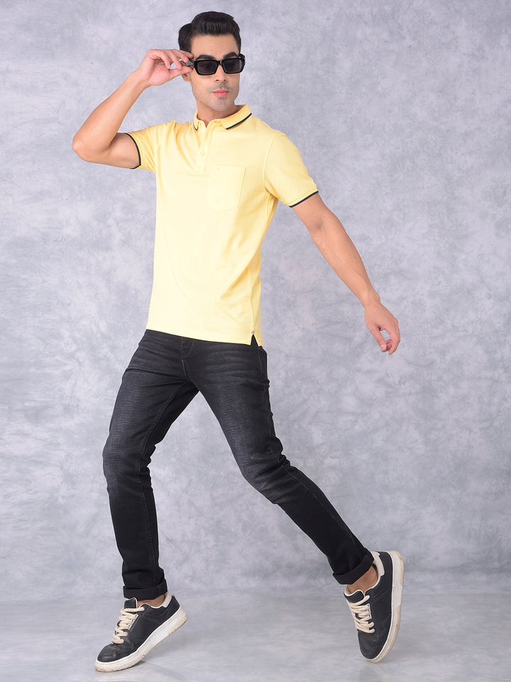 Yellow Polo T-Shirt-Men T-shirts-Crimsoune Club