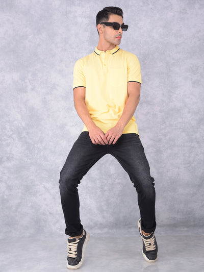 Yellow Polo T-Shirt-Men T-shirts-Crimsoune Club