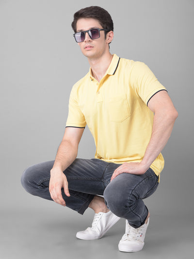Yellow Polo T-Shirt-Men T-Shirts-Crimsoune Club