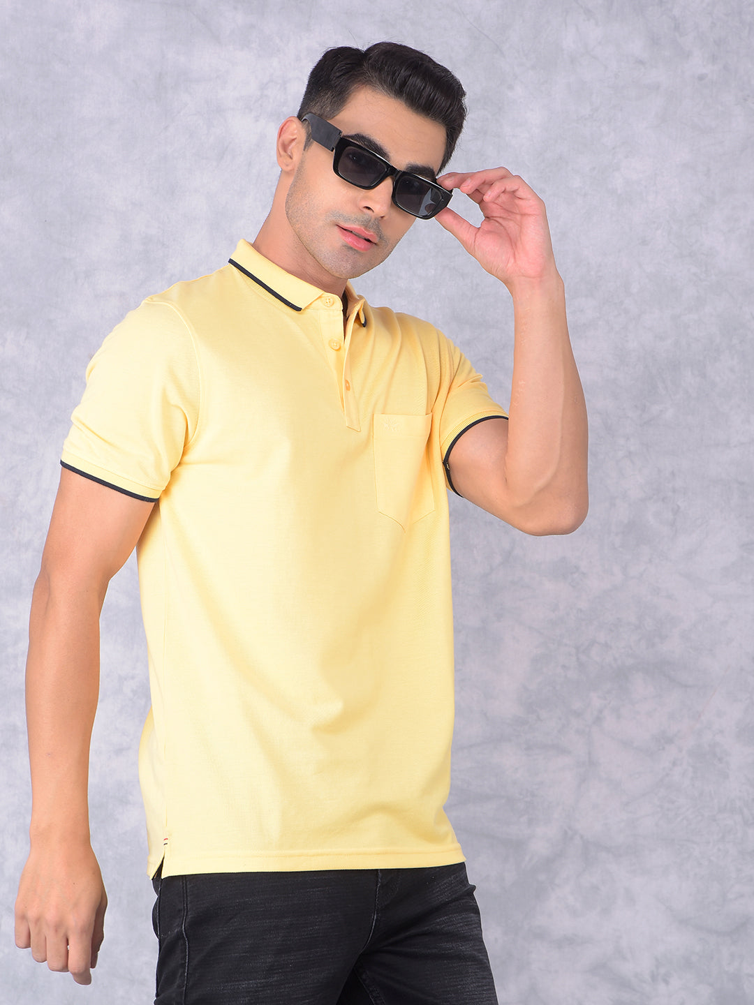Yellow Polo T-Shirt-Men T-shirts-Crimsoune Club