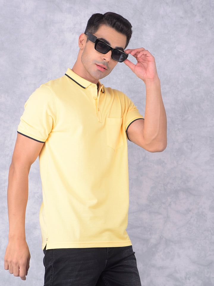 Yellow Polo T-Shirt-Men T-shirts-Crimsoune Club