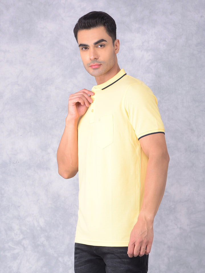 Yellow Polo T-Shirt-Men T-shirts-Crimsoune Club