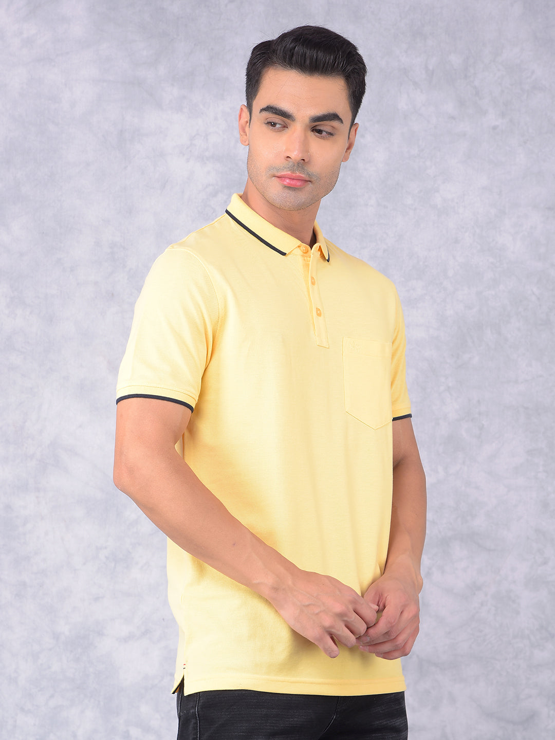 Yellow Polo T-Shirt-Men T-shirts-Crimsoune Club