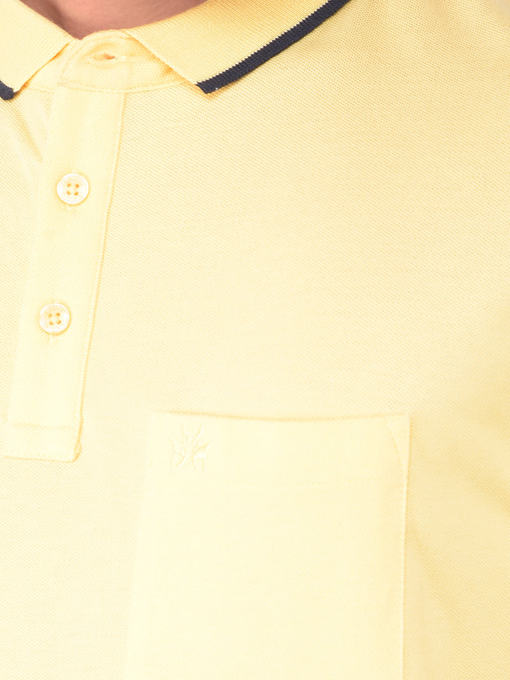 Yellow Polo T-Shirt-Men T-shirts-Crimsoune Club