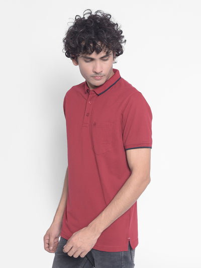 Maroon T-Shirt-Men T-Shirts-Crimsoune Club