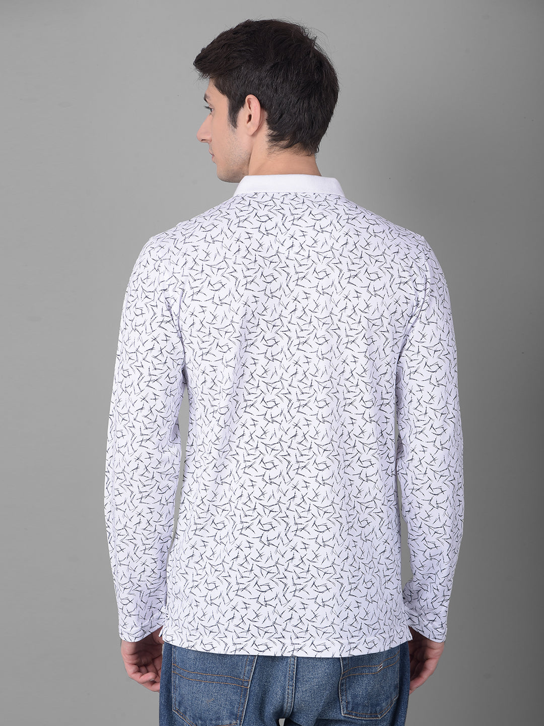 White Printed Long Sleeved T-Shirt-Men T-Shirts-Crimsoune Club