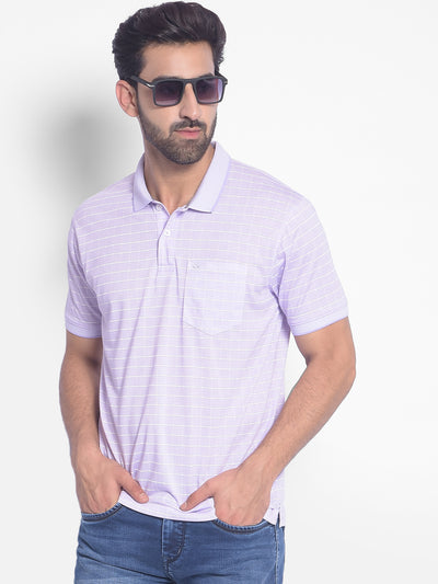 Purple Checked T-Shirt-Men T-Shirts-Crimsoune Club