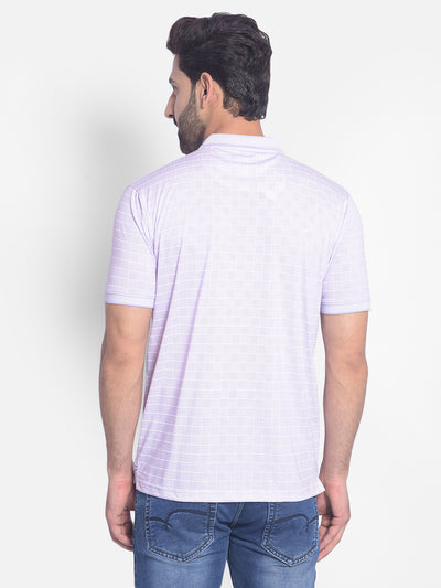 Purple Checked T-Shirt-Men T-Shirts-Crimsoune Club