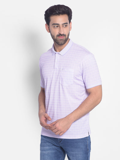 Purple Checked T-Shirt-Men T-Shirts-Crimsoune Club