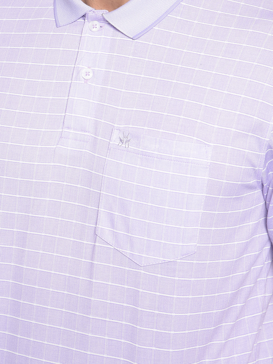 Purple Checked T-Shirt-Men T-Shirts-Crimsoune Club