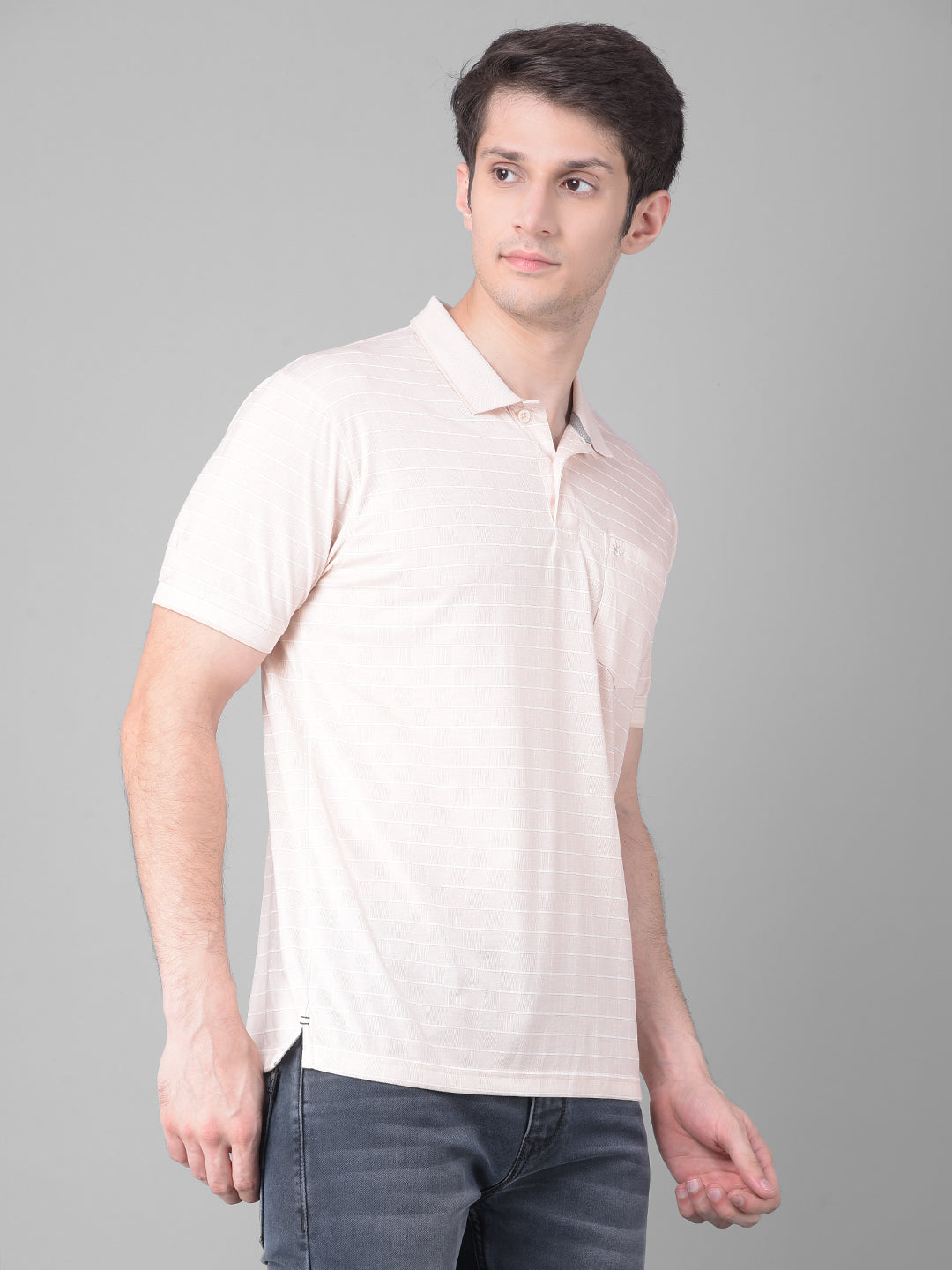 Peach Printed T-Shirt-Men T-Shirts-Crimsoune Club