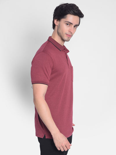 Wine Polo T-Shirt-Men T-Shirts-Crimsoune Club