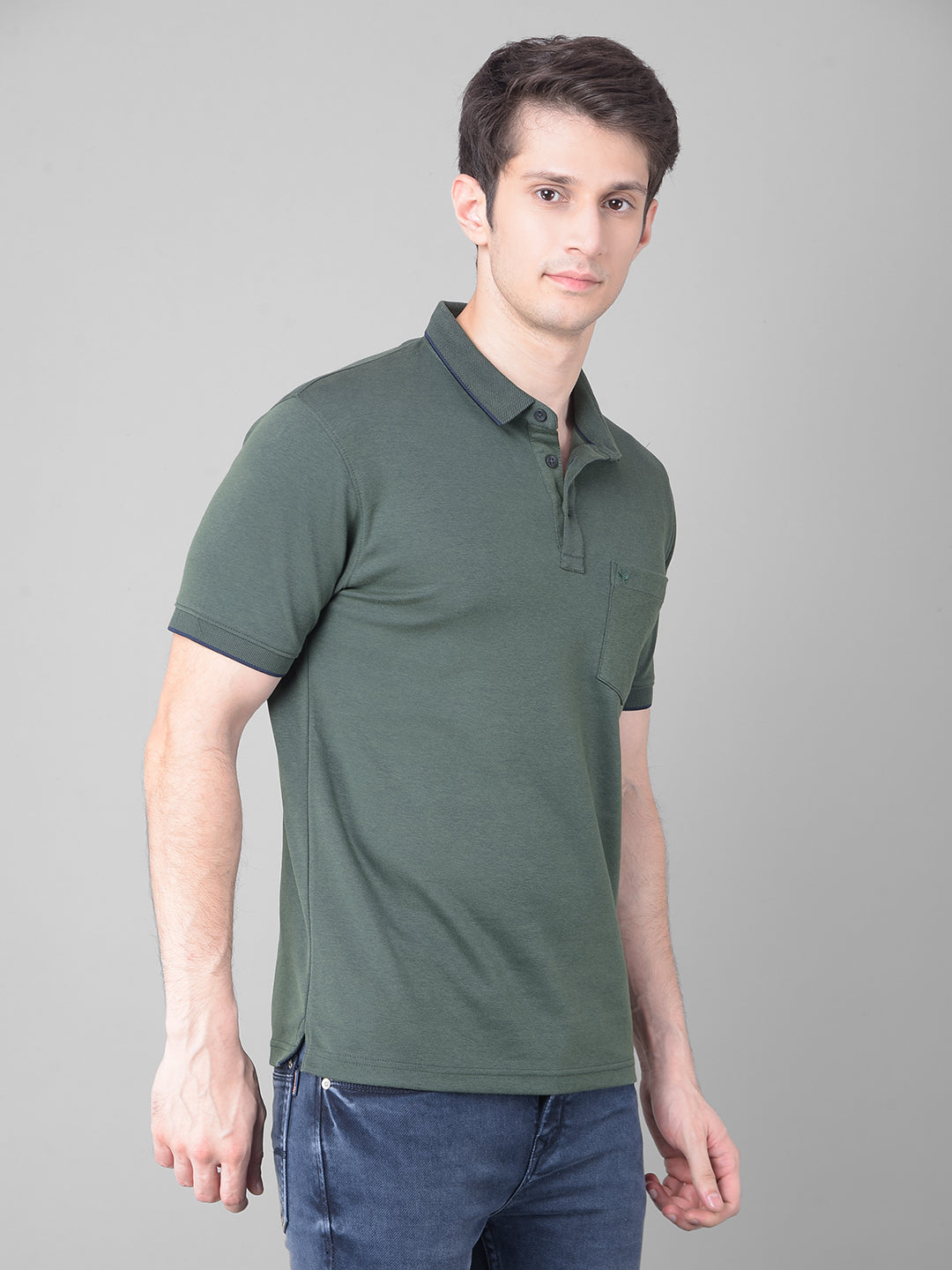 Green Polo T-Shirt-Men T-Shirts-Crimsoune Club