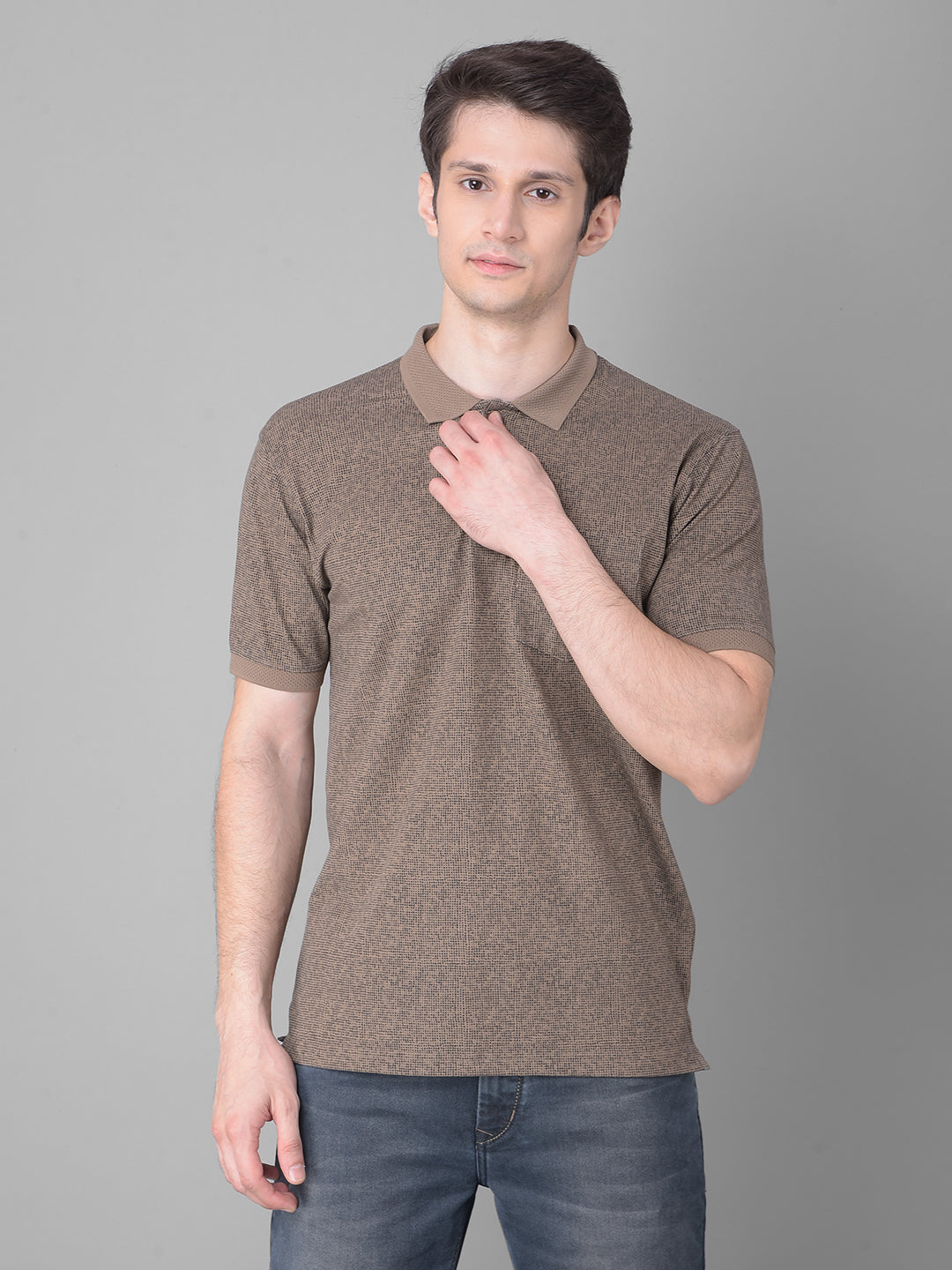 Brown Printed T-Shirt-Men T-Shirts-Crimsoune Club