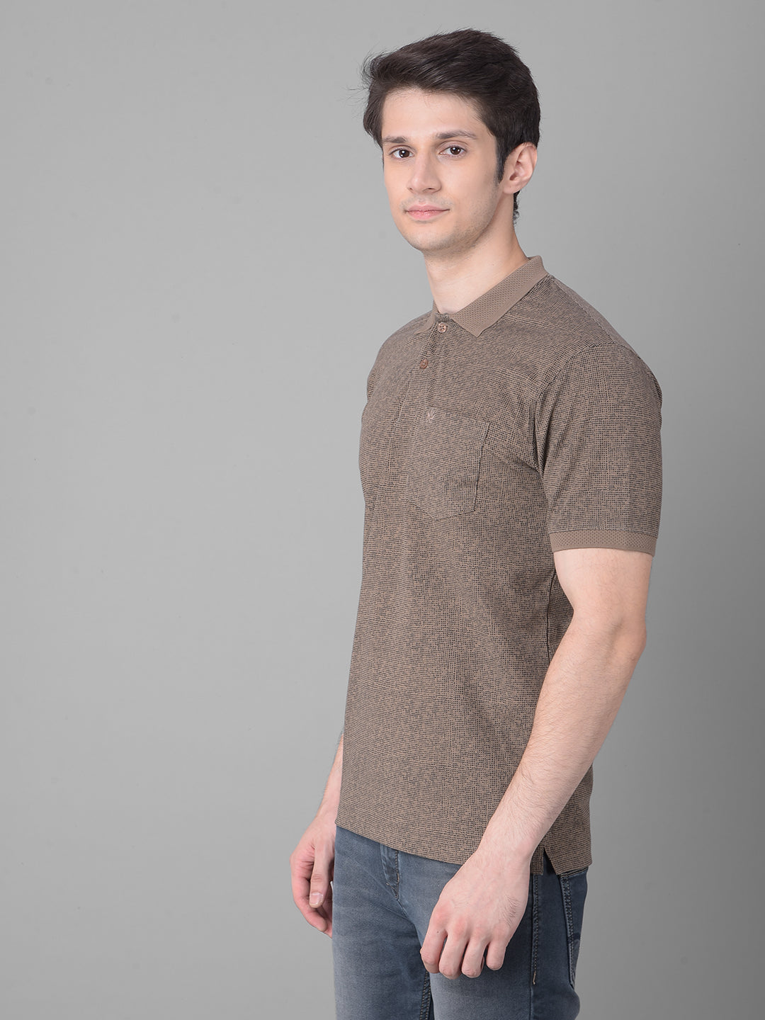 Brown Printed T-Shirt-Men T-Shirts-Crimsoune Club