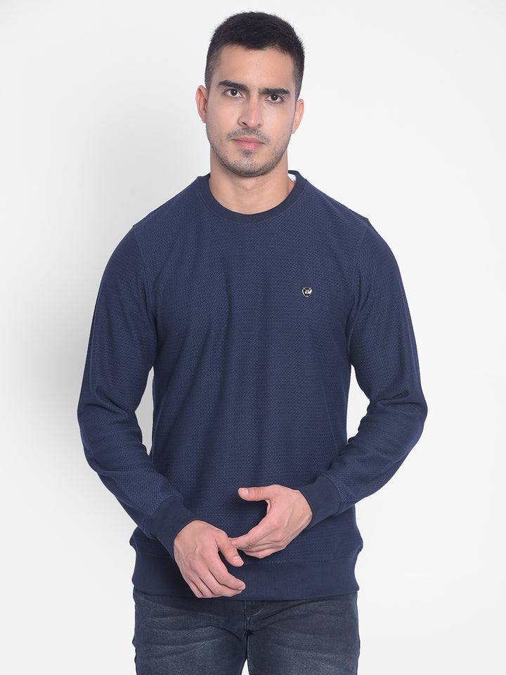 Navy Blue T-shirt-Men Jeans-Crimsoune Club