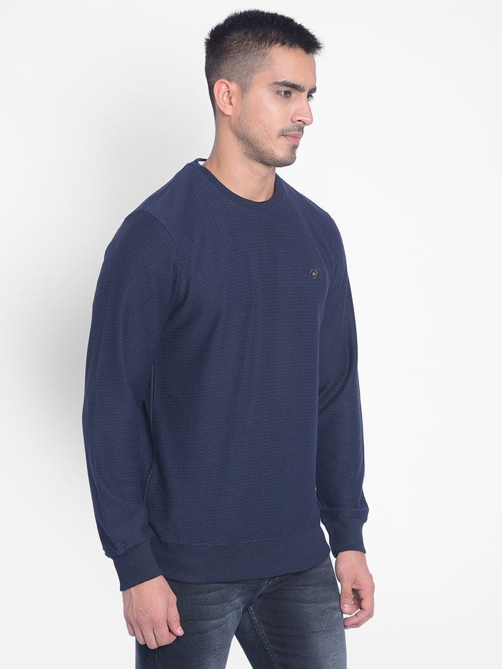 Navy Blue T-shirt-Men Jeans-Crimsoune Club