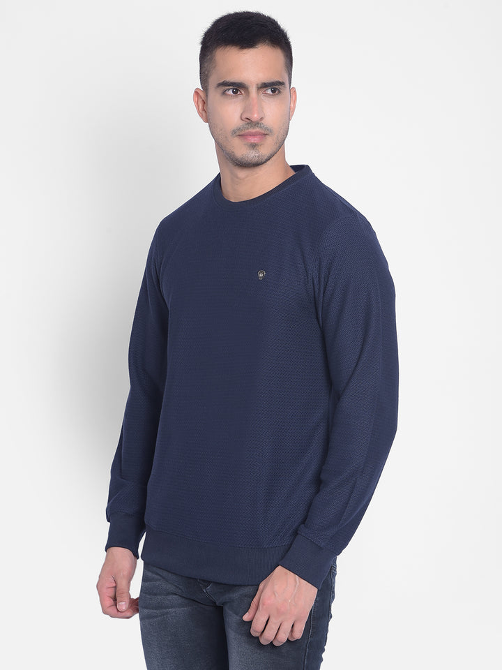 Navy Blue T-shirt-Men Jeans-Crimsoune Club