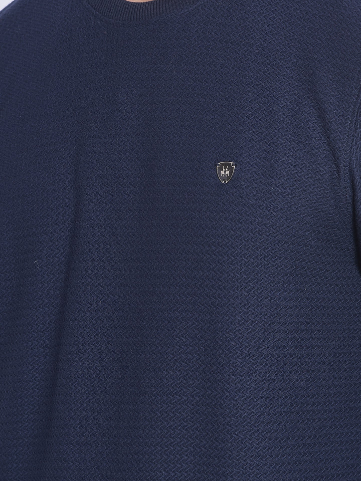 Navy Blue T-shirt-Men Jeans-Crimsoune Club