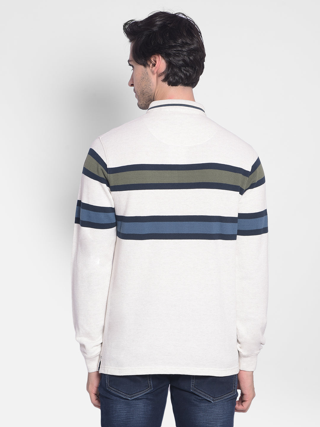 White Striped T-Shirt-Men T-shirts-Crimsoune Club