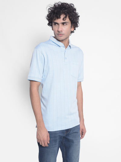 Blue Stripes T-Shirt-Men T-Shirts-Crimsoune Club