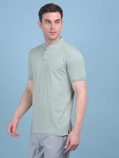 Green Cotton T-Shirt-Men T-shirts-Crimsoune Club