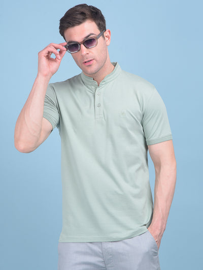 Green Cotton T-Shirt-Men T-shirts-Crimsoune Club