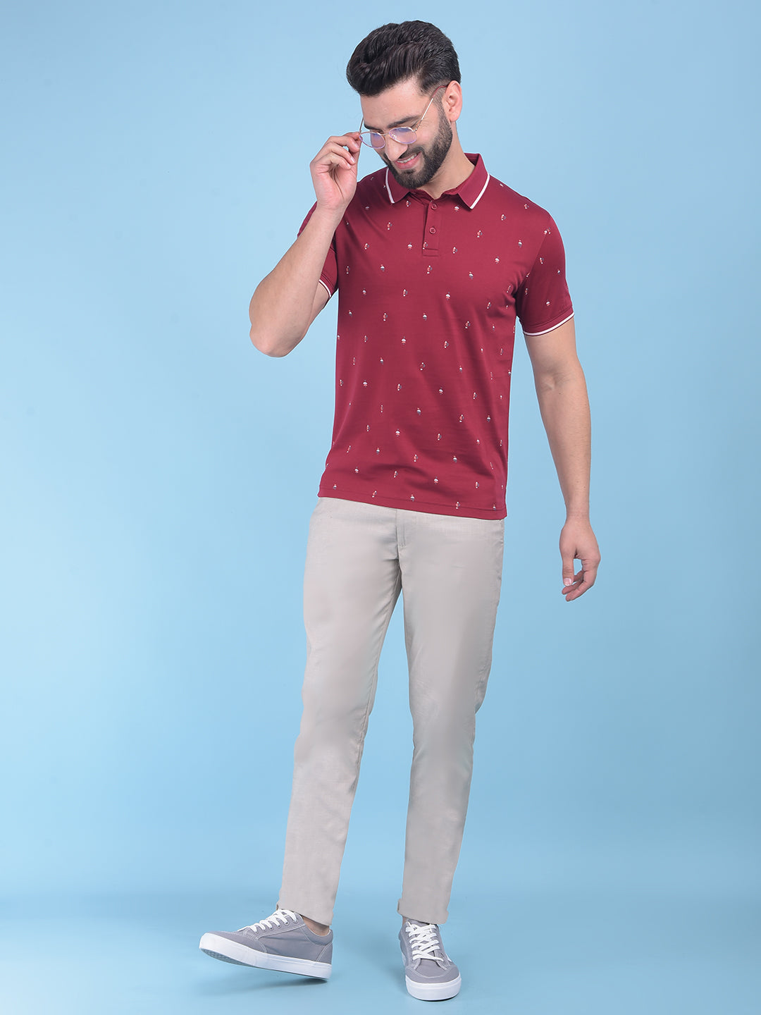 Wine Printed T-Shirt-Men T-Shirts-Crimsoune Club