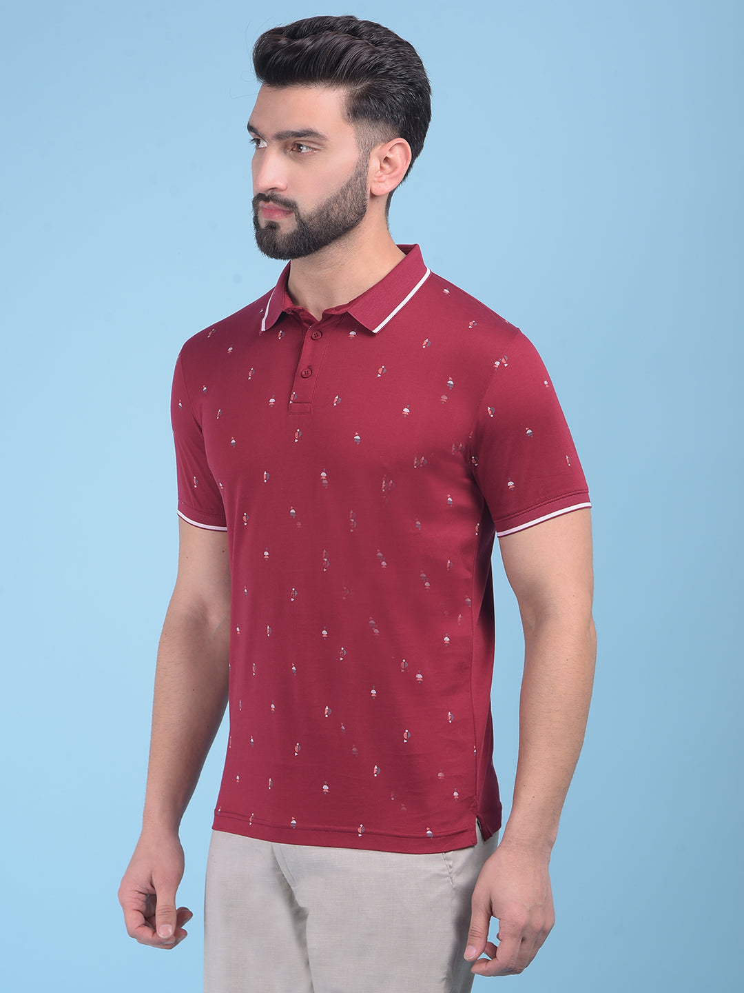 Wine Printed T-Shirt-Men T-Shirts-Crimsoune Club