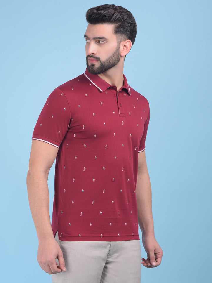 Wine Printed T-Shirt-Men T-Shirts-Crimsoune Club