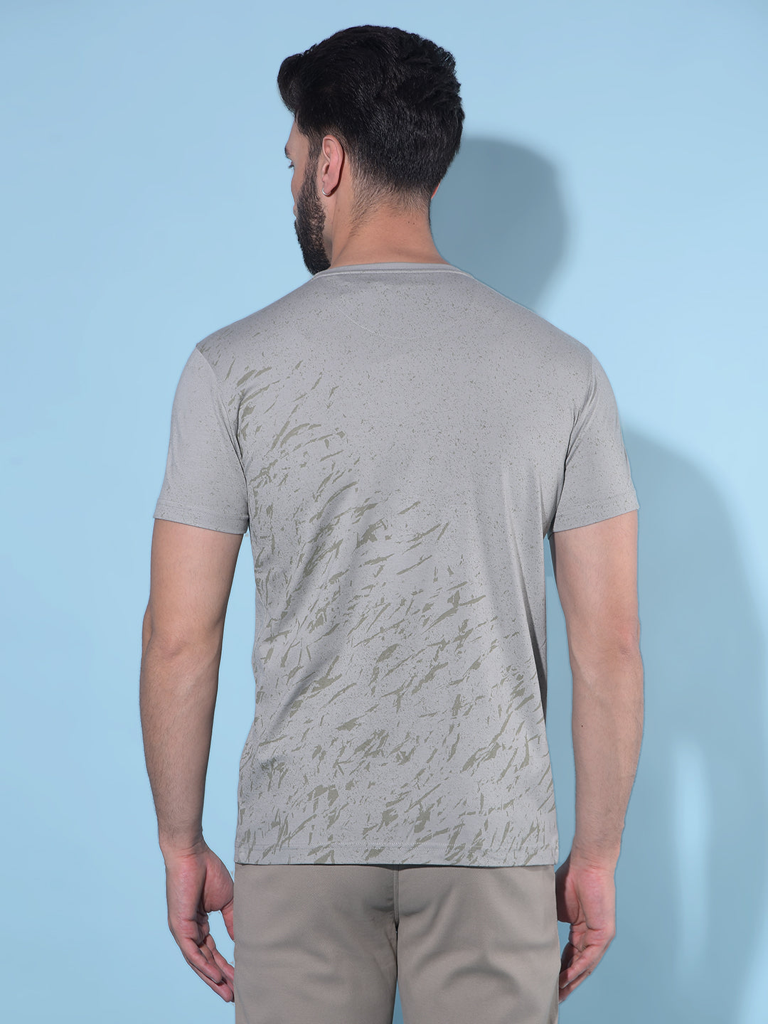 Grey Printed T-Shirt-Men T-Shirts-Crimsoune Club