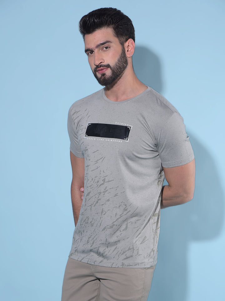 Grey Printed T-Shirt-Men T-Shirts-Crimsoune Club