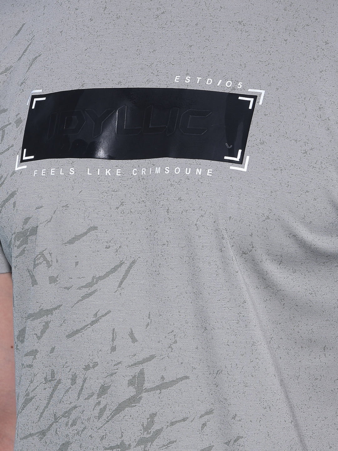 Grey Printed T-Shirt-Men T-Shirts-Crimsoune Club