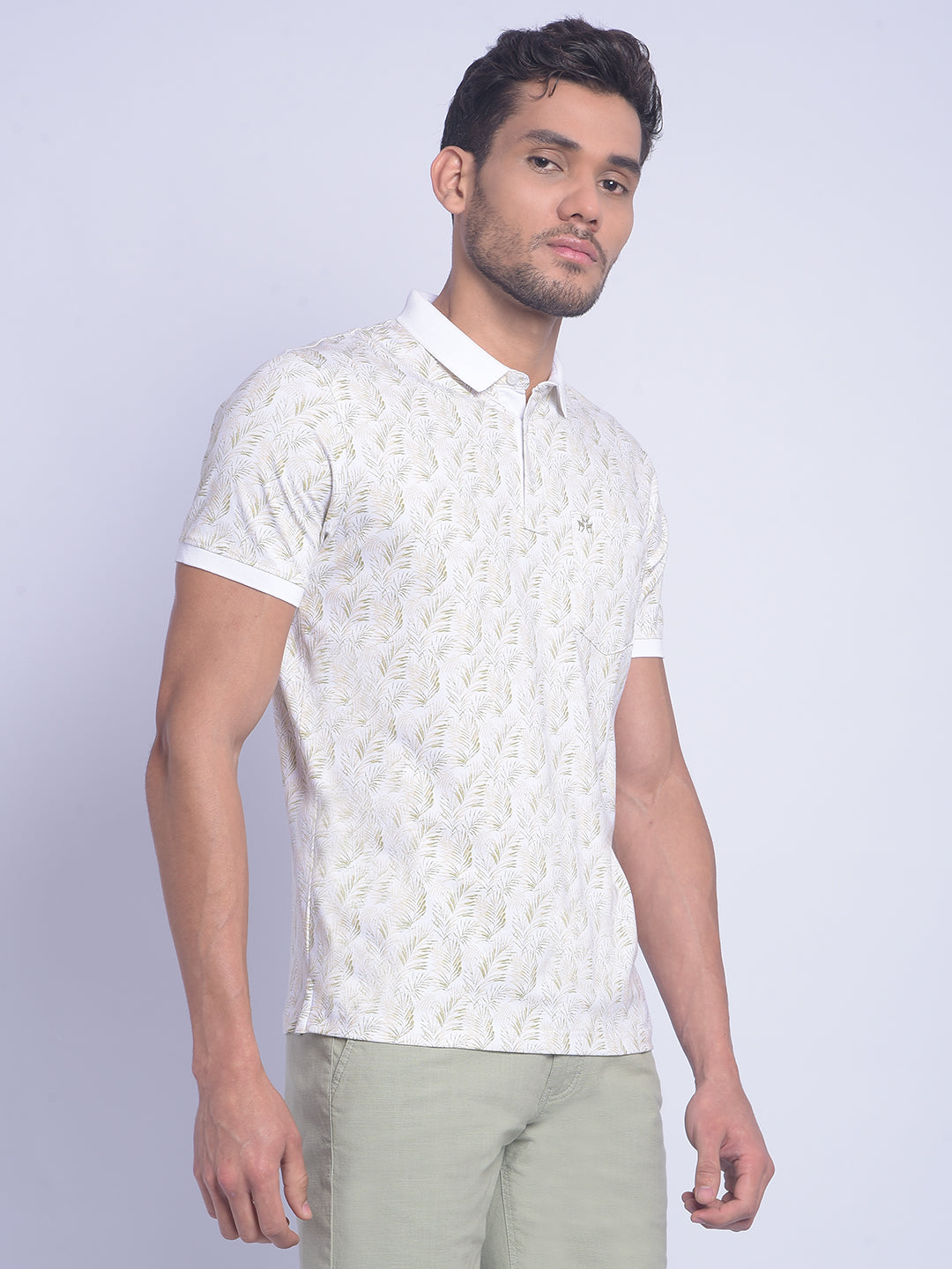 Beige Printed T-Shirt-Men T-Shirts-Crimsoune Club