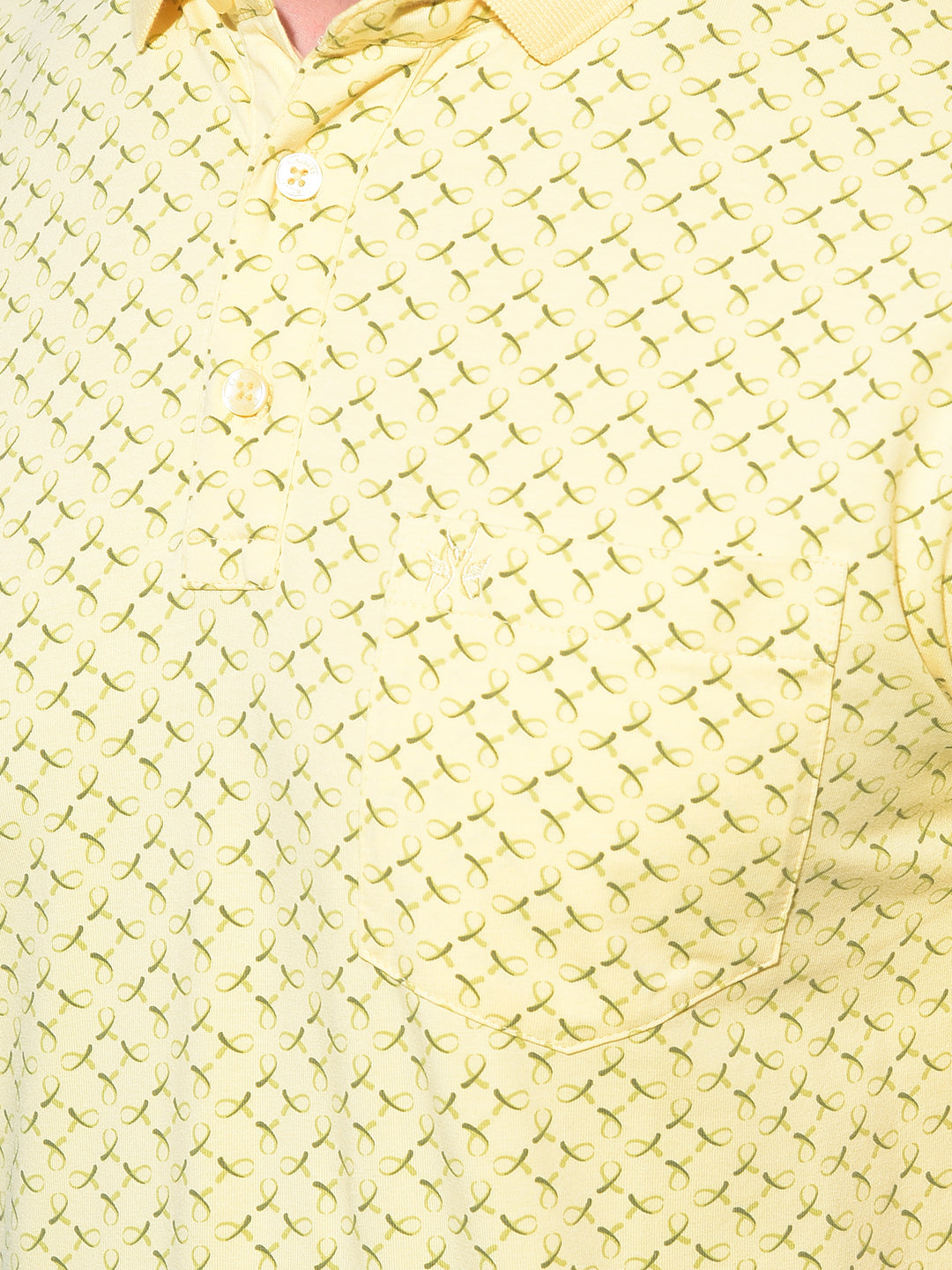 Yellow Printed Polo T-Shirt-Men T-Shirts-Crimsoune Club