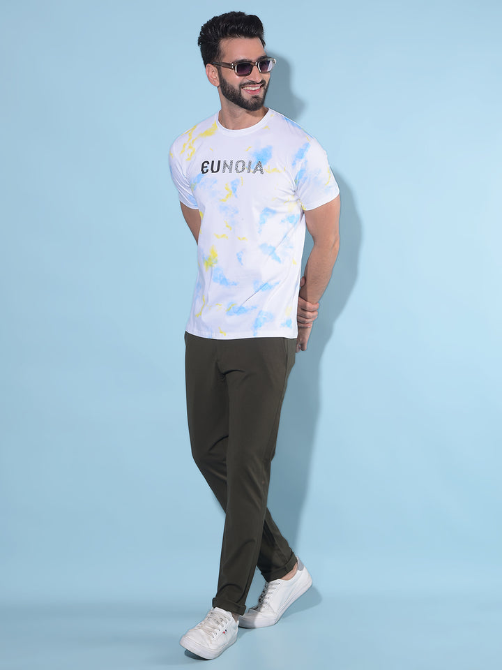 Multi Color Abstract Print Cotton T-Shirt-Men T-Shirts-Crimsoune Club