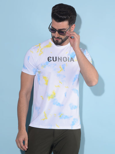 Multi Color Abstract Print Cotton T-Shirt-Men T-Shirts-Crimsoune Club