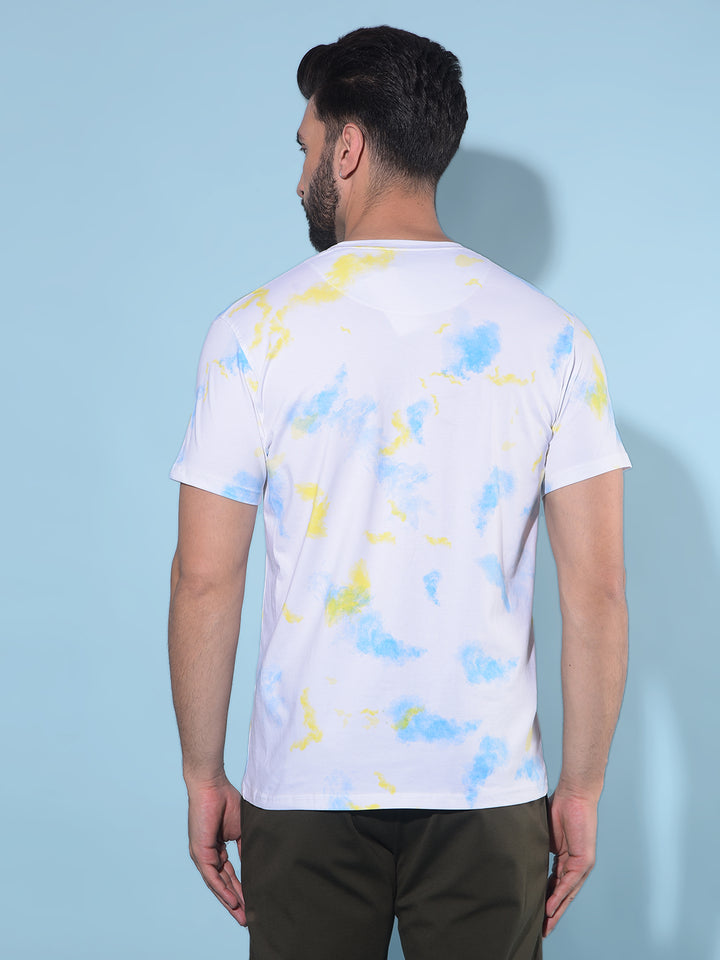 Multi Color Abstract Print Cotton T-Shirt-Men T-Shirts-Crimsoune Club