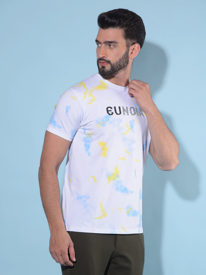 Multi Color Abstract Print Cotton T-Shirt-Men T-Shirts-Crimsoune Club