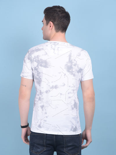 White Typographic Print Cotton T-Shirt-Men T-shirts-Crimsoune Club