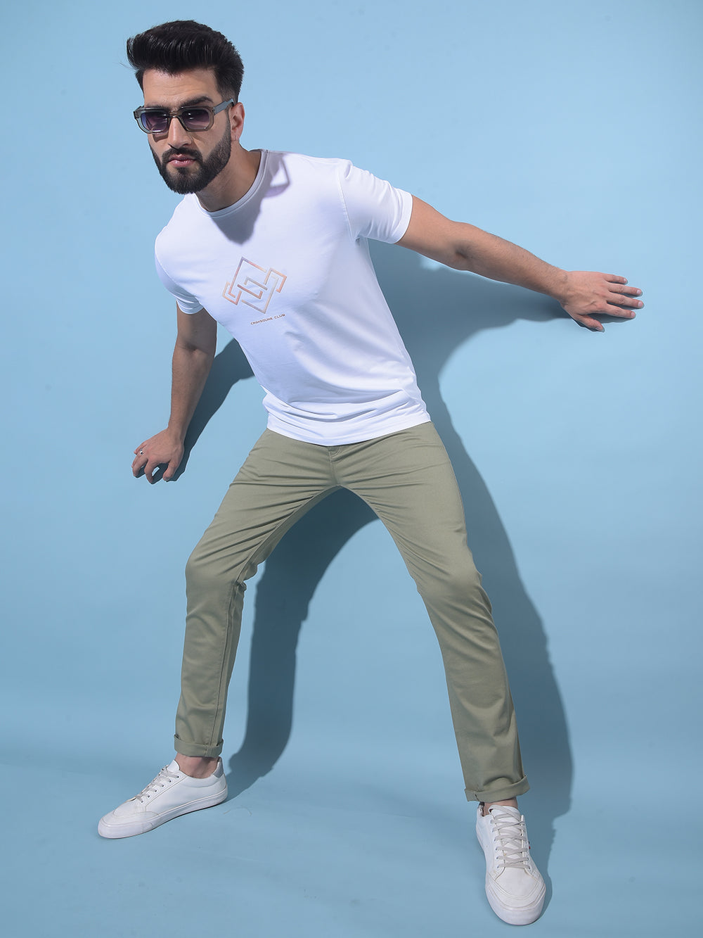 Grey Graphic Print T-Shirt-Men T-Shirts-Crimsoune Club