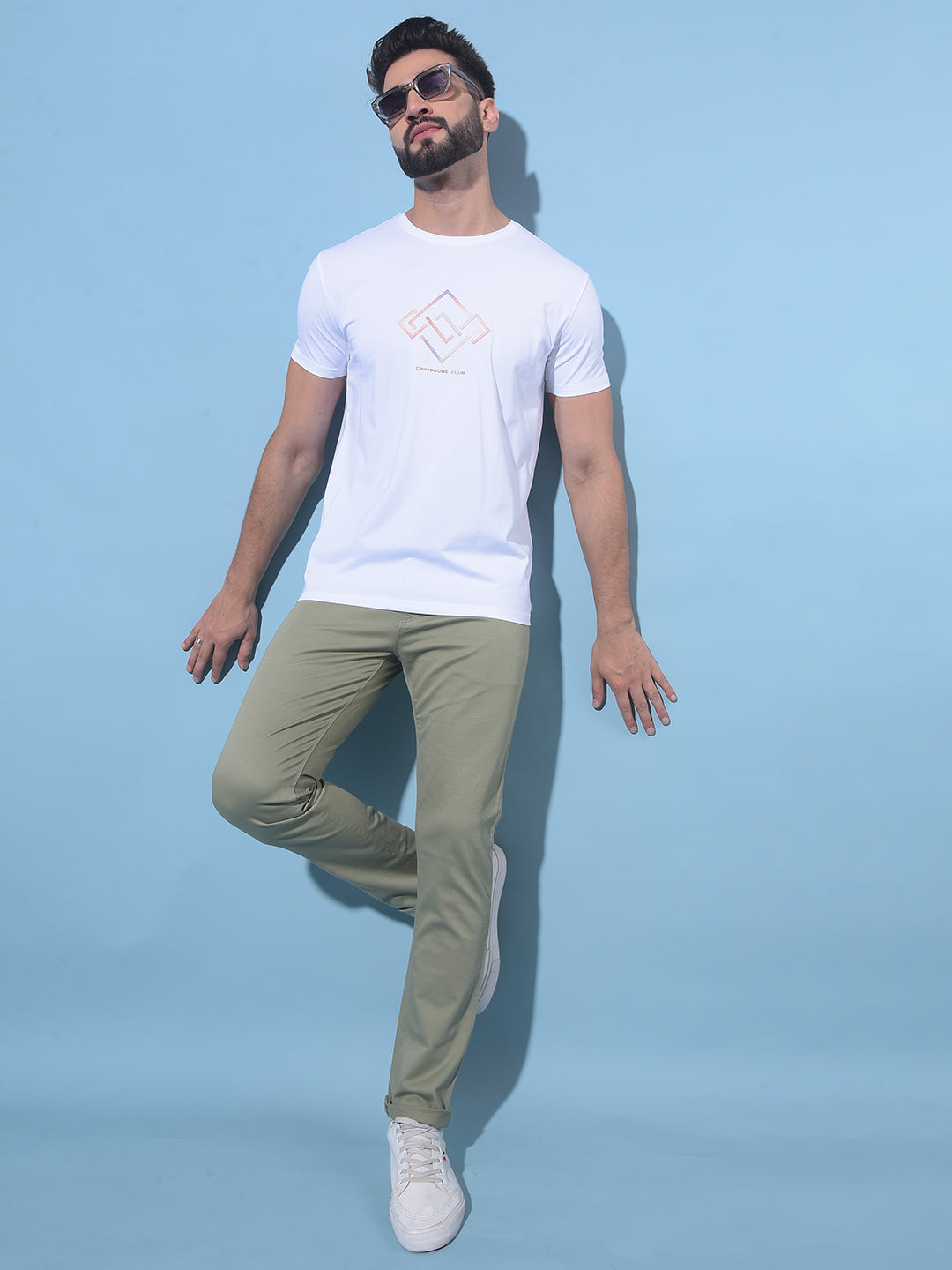 Grey Graphic Print T-Shirt-Men T-Shirts-Crimsoune Club