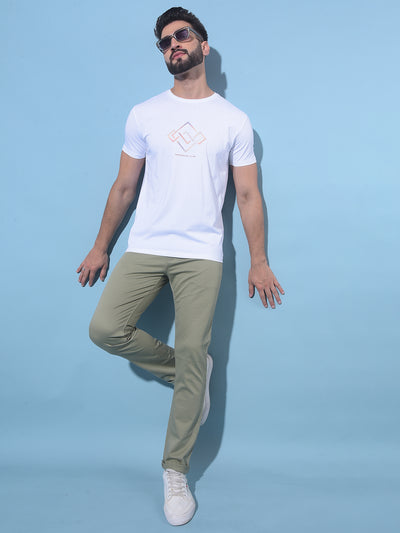 Grey Graphic Print T-Shirt-Men T-Shirts-Crimsoune Club