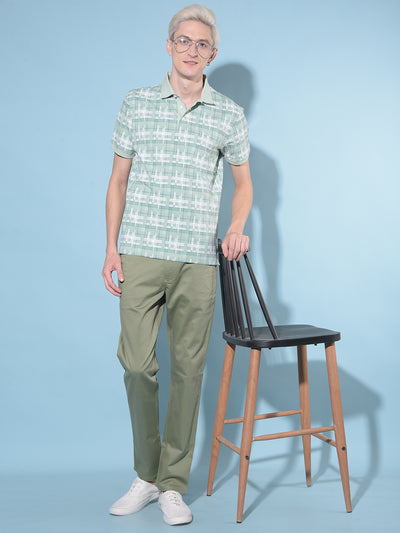 Green Tartan Check Polo T-Shirt-Men T-Shirts-Crimsoune Club