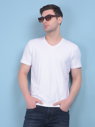 White Cotton T-Shirt-Men T-shirts-Crimsoune Club