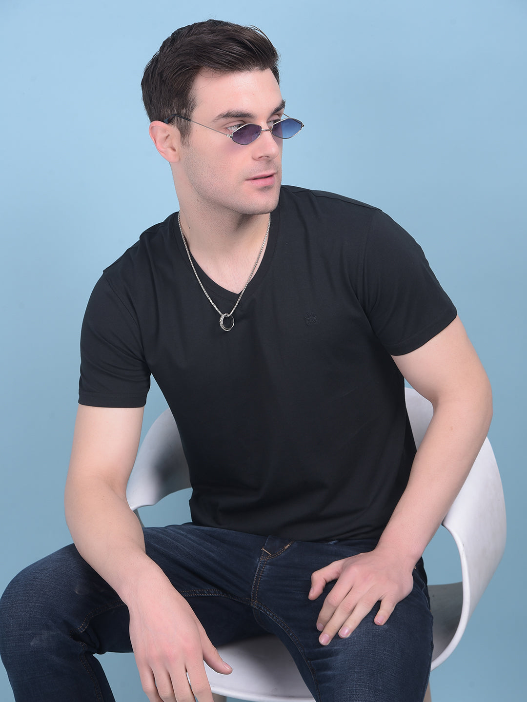 Black Cotton T-Shirt-Men T-Shirts-Crimsoune Club