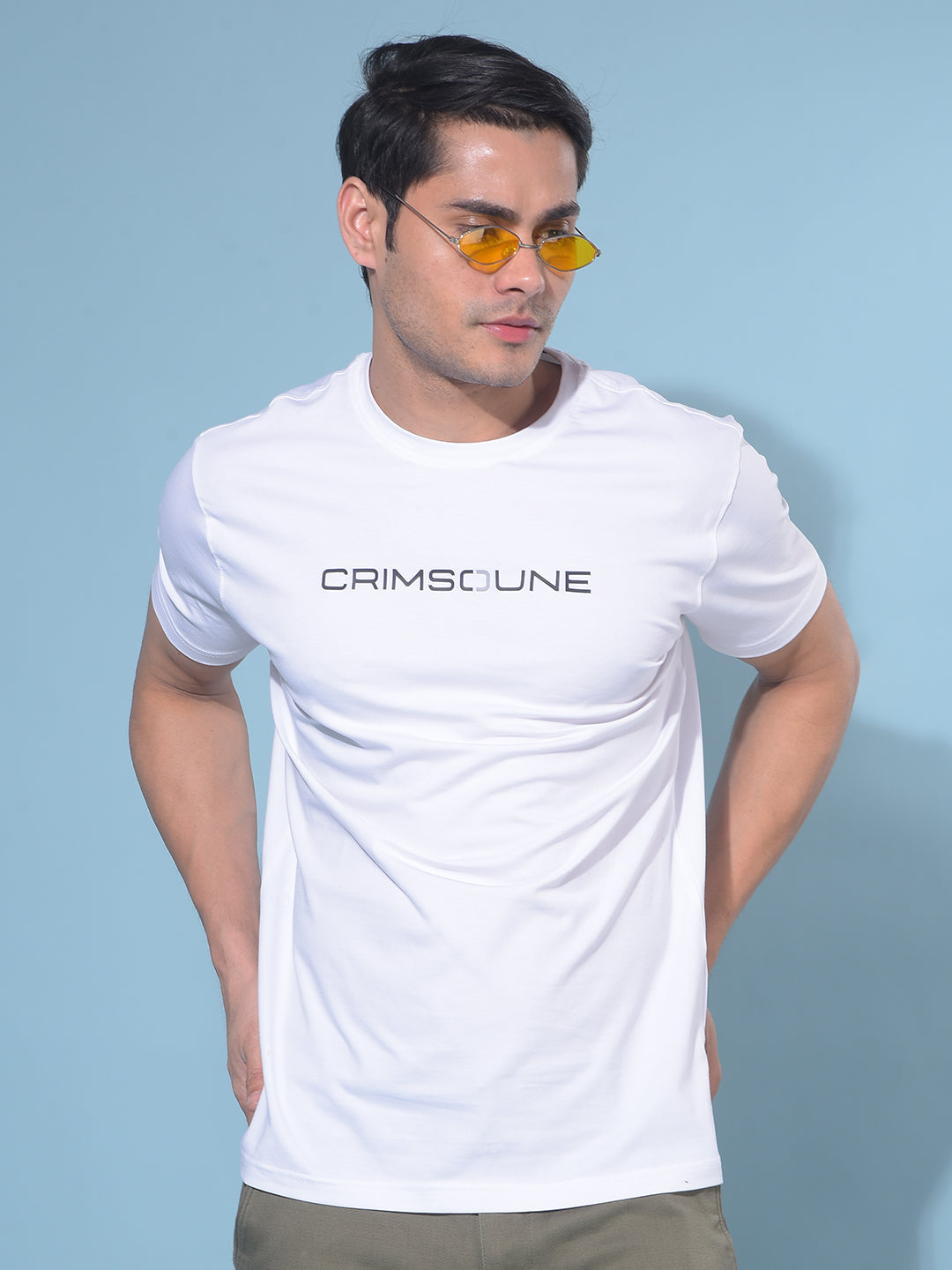 White Typographic T-Shirt-Men T-Shirts-Crimsoune Club